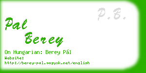 pal berey business card